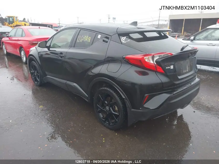 2021 Toyota C-Hr Xle/Le/Night Shade/Limited VIN: JTNKHMBX2M1103404 Lot: 12603718