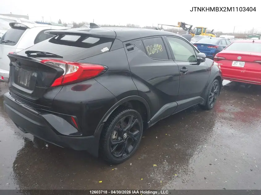 2021 Toyota C-Hr Xle/Le/Night Shade/Limited VIN: JTNKHMBX2M1103404 Lot: 12603718