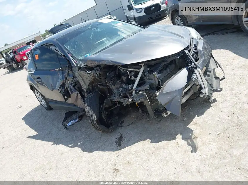 2021 Toyota C-Hr Le VIN: JTNKHMBX3M1096415 Lot: 45343450