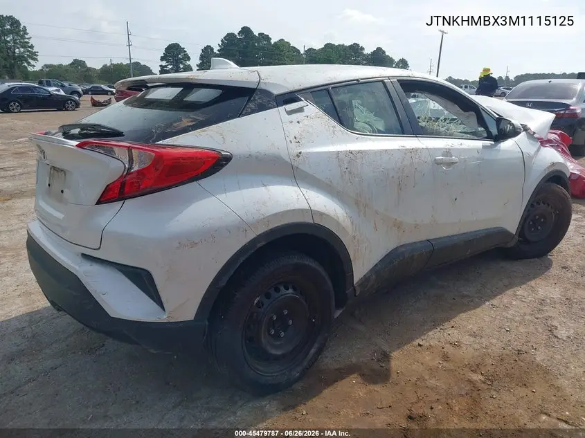2021 Toyota C-Hr Le VIN: JTNKHMBX3M1115125 Lot: 45479787