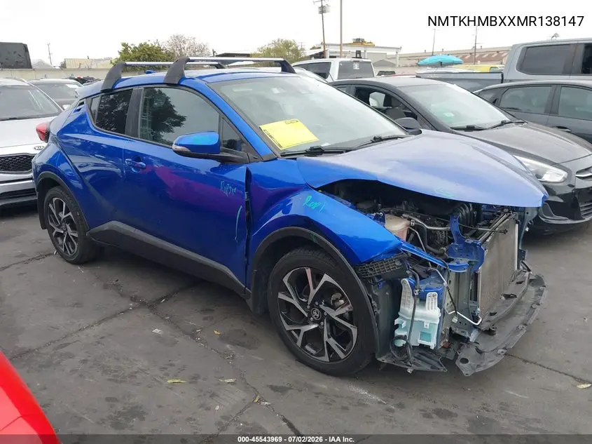 2021 Toyota C-Hr Xle VIN: NMTKHMBXXMR138147 Lot: 45543969