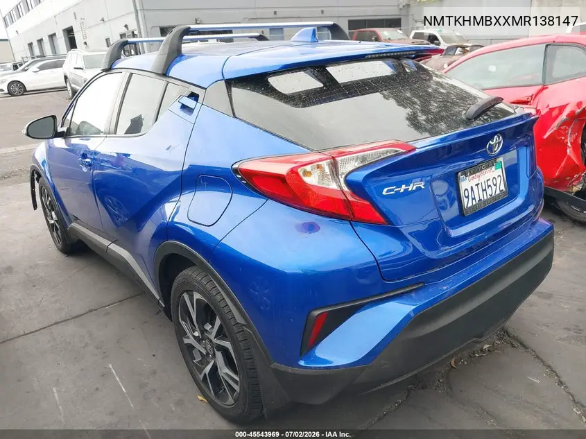 2021 Toyota C-Hr Xle VIN: NMTKHMBXXMR138147 Lot: 45543969
