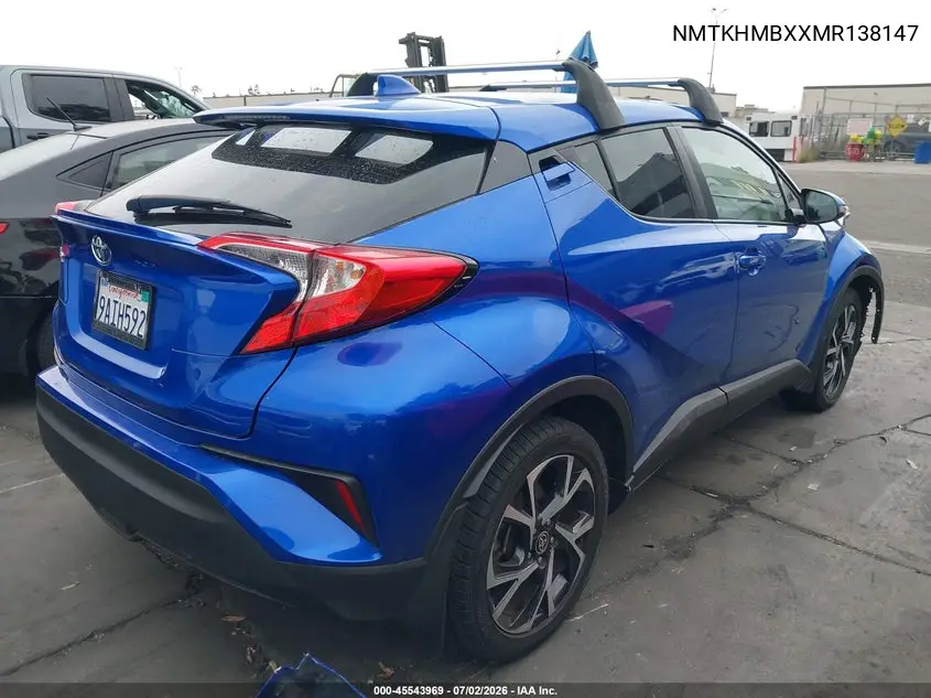 2021 Toyota C-Hr Xle VIN: NMTKHMBXXMR138147 Lot: 45543969