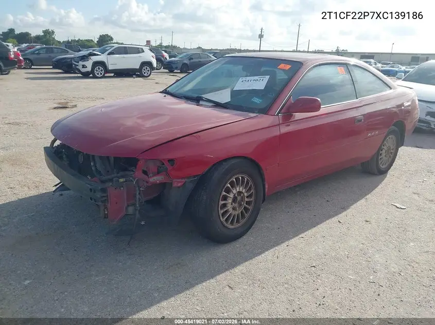 1999 Toyota Camry Solara Sle VIN: 2T1CF22P7XC139186 Lot: 45419021