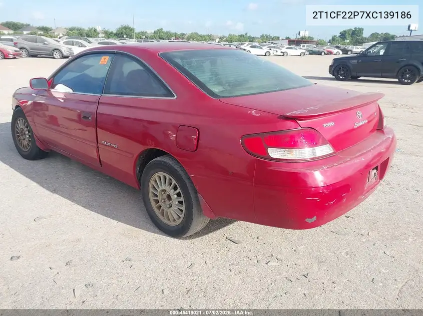 1999 Toyota Camry Solara Sle VIN: 2T1CF22P7XC139186 Lot: 45419021