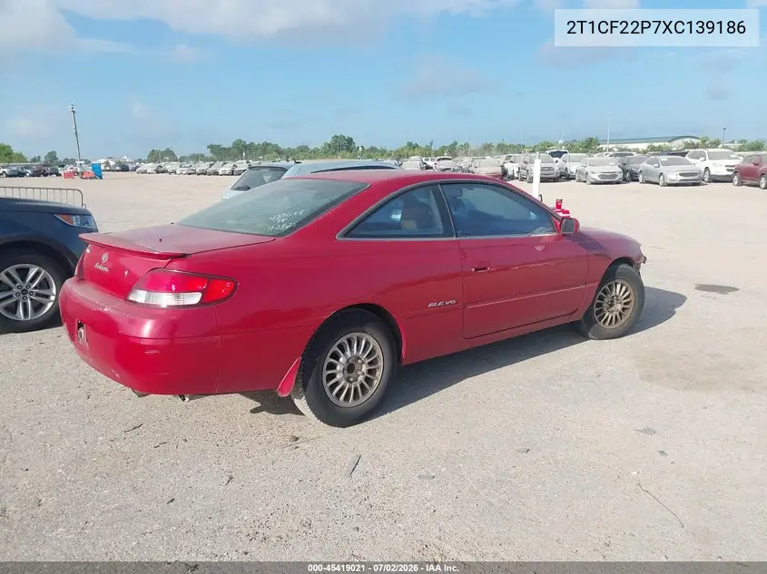 1999 Toyota Camry Solara Sle VIN: 2T1CF22P7XC139186 Lot: 45419021