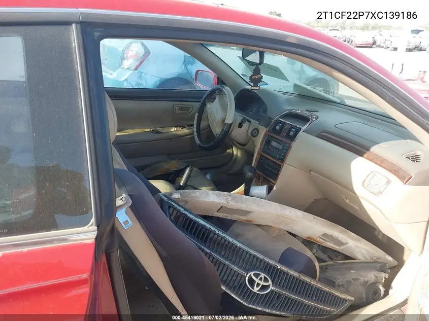 1999 Toyota Camry Solara Sle VIN: 2T1CF22P7XC139186 Lot: 45419021