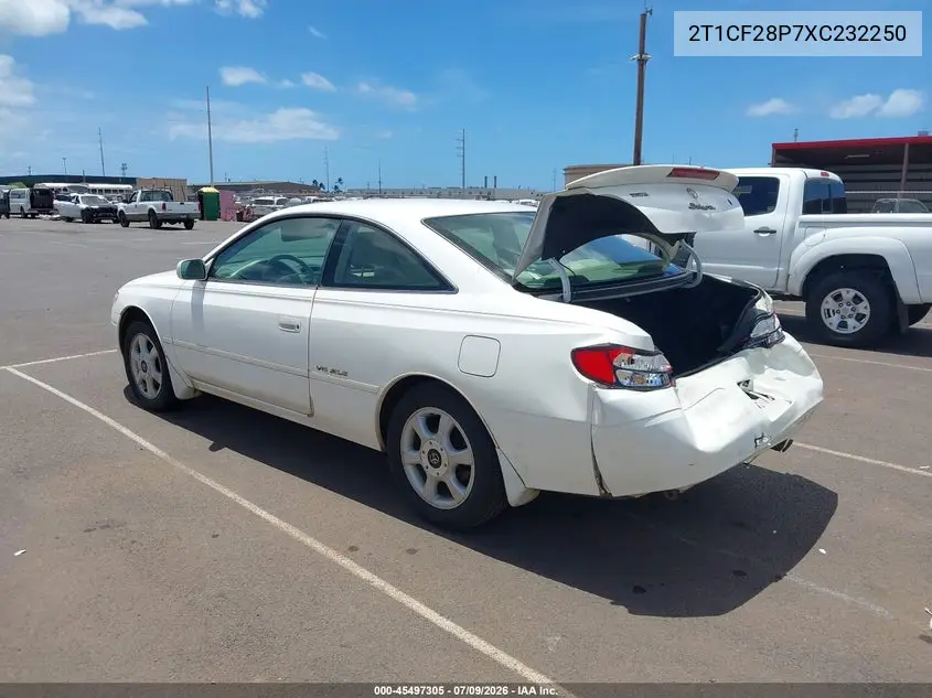 1999 Toyota Camry Solara Se V6 VIN: 2T1CF28P7XC232250 Lot: 45497305
