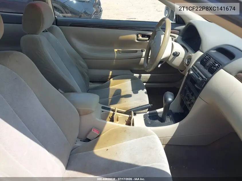 1999 Toyota Camry Solara Se V6 VIN: 2T1CF22P8XC141674 Lot: 45658838