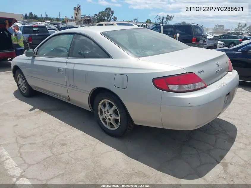 2000 Toyota Camry Solara Se V6 VIN: 2T1CF22P7YC288621 Lot: 45229287