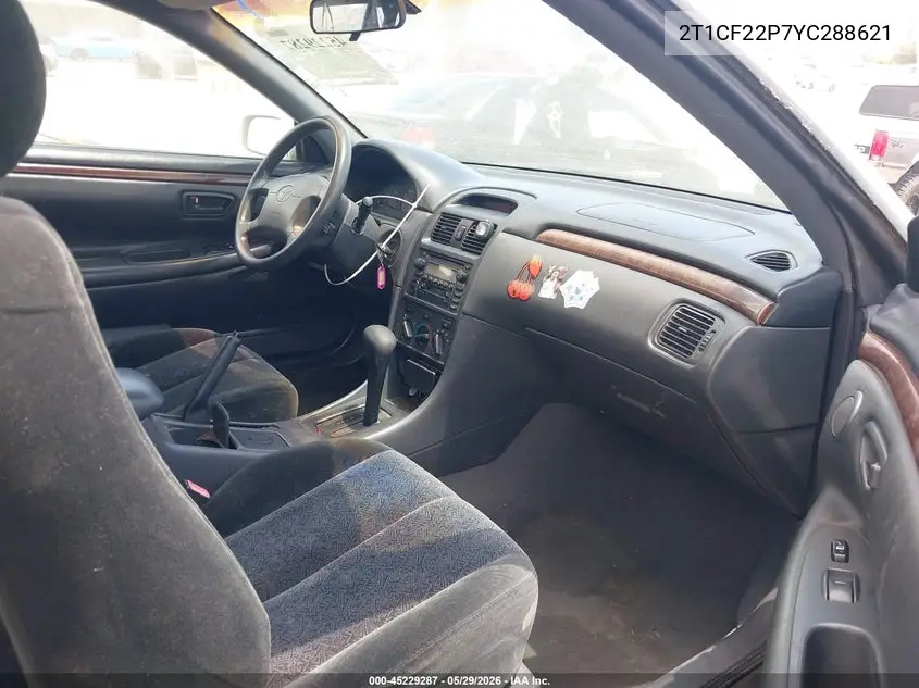 2000 Toyota Camry Solara Se V6 VIN: 2T1CF22P7YC288621 Lot: 45229287
