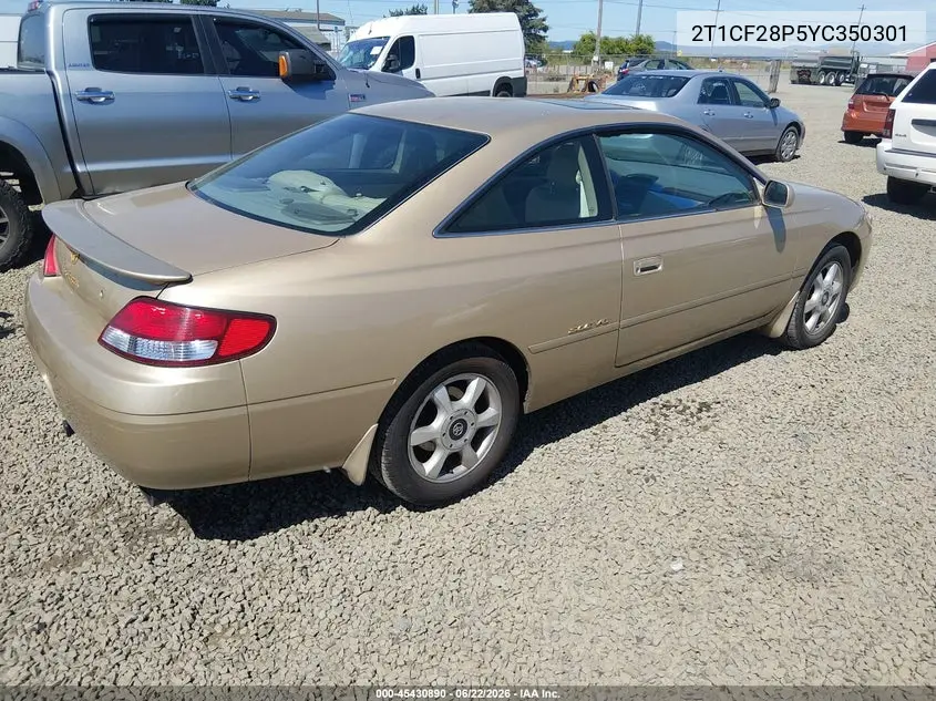 2000 Toyota Camry Solara Sle V6 VIN: 2T1CF28P5YC350301 Lot: 45430890