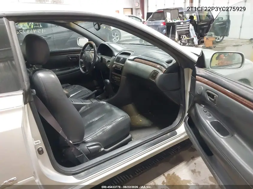 2000 Toyota Camry Solara Sle V6 VIN: 2T1CF22P3YC275929 Lot: 45433776
