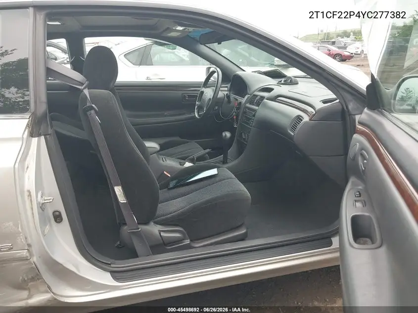 2000 Toyota Camry Solara Se V6 VIN: 2T1CF22P4YC277382 Lot: 45498692