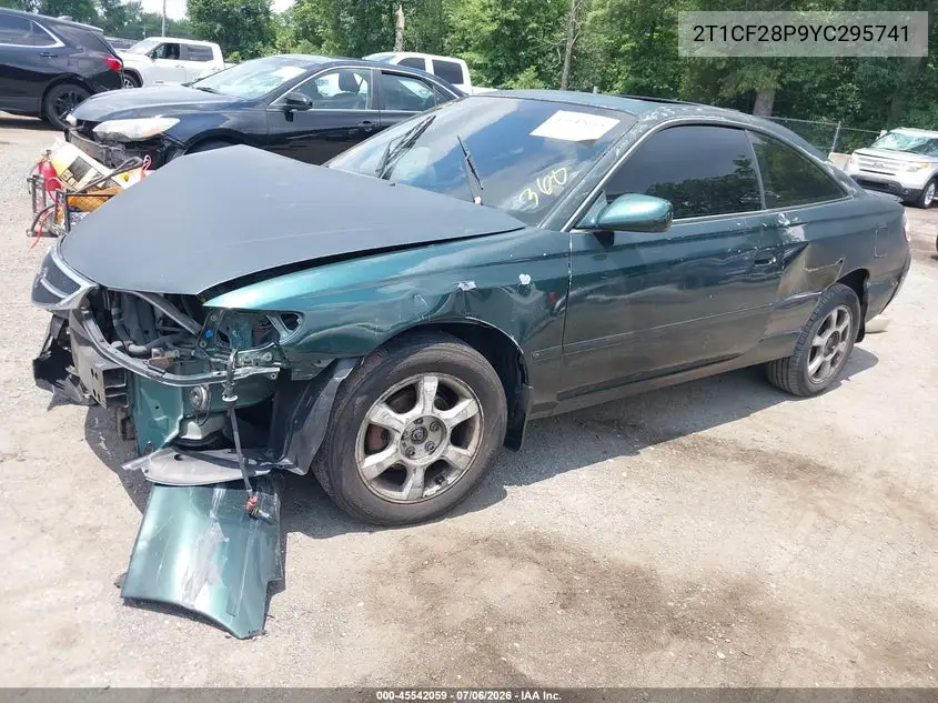 2000 Toyota Camry Solara Sle V6 VIN: 2T1CF28P9YC295741 Lot: 45542059