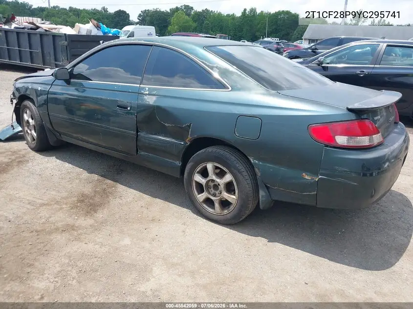 2000 Toyota Camry Solara Sle V6 VIN: 2T1CF28P9YC295741 Lot: 45542059