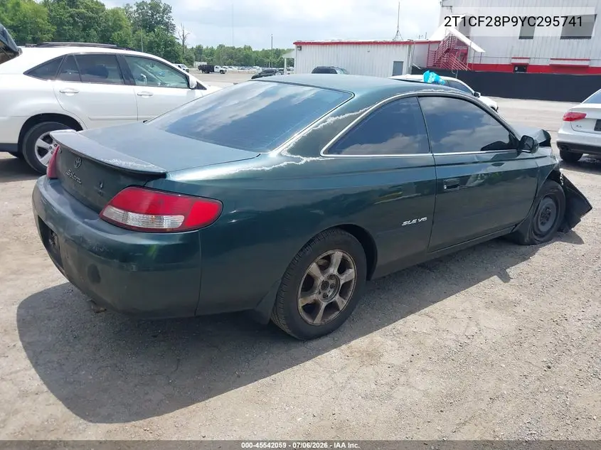 2000 Toyota Camry Solara Sle V6 VIN: 2T1CF28P9YC295741 Lot: 45542059