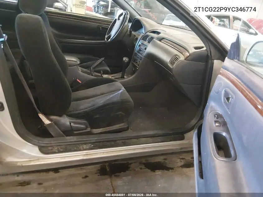 2000 Toyota Camry Solara Se VIN: 2T1CG22P9YC346774 Lot: 45584881