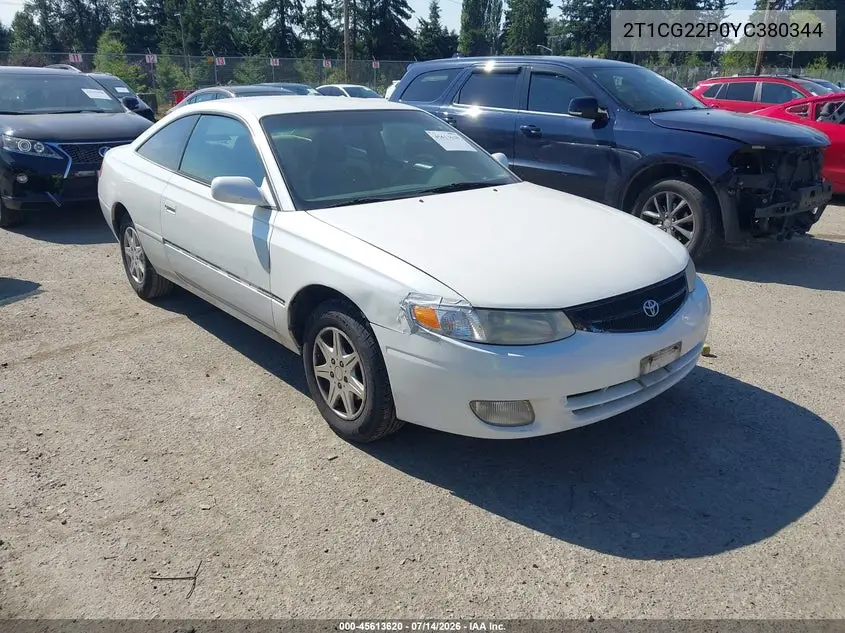 2000 Toyota Camry Solara Se VIN: 2T1CG22P0YC380344 Lot: 45613620