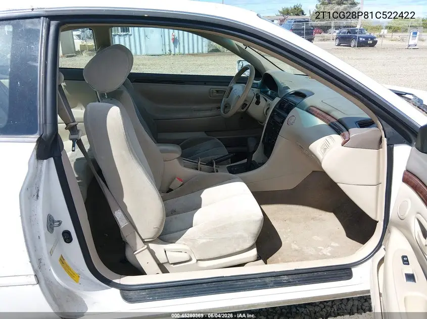 2001 Toyota Camry Solara Se VIN: 2T1CG28P81C522422 Lot: 45280369