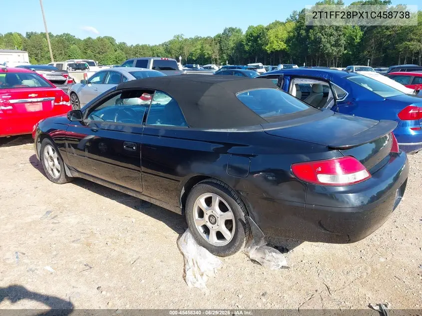 2001 Toyota Camry Solara Sle V6 VIN: 2T1FF28PX1C458738 Lot: 45458340