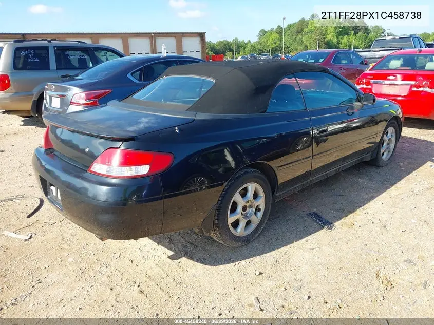2001 Toyota Camry Solara Sle V6 VIN: 2T1FF28PX1C458738 Lot: 45458340