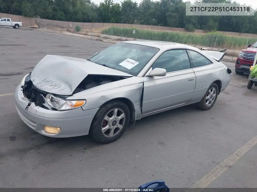 2001 Toyota Camry Solara Sle V6 VIN: 2T1CF22P51C453118 Lot: 45625201