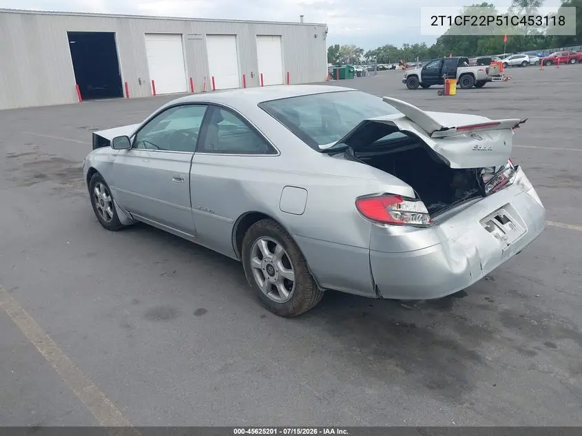 2001 Toyota Camry Solara Sle V6 VIN: 2T1CF22P51C453118 Lot: 45625201
