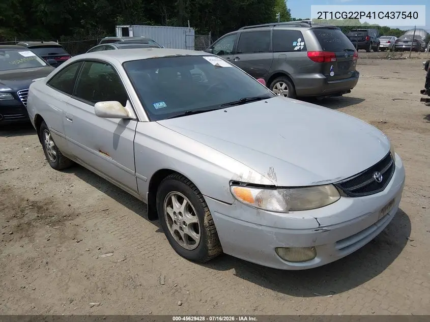 2001 Toyota Camry Solara Se VIN: 2T1CG22P41C437540 Lot: 45629428