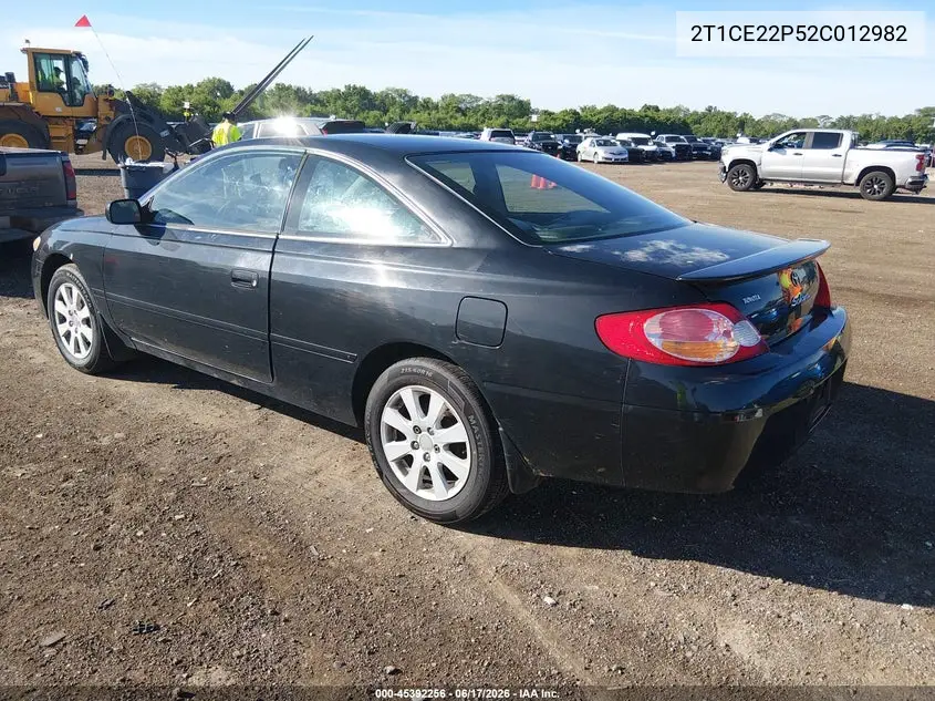 2002 Toyota Camry Solara Se VIN: 2T1CE22P52C012982 Lot: 45392256