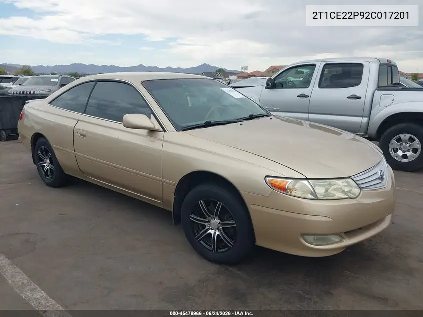 2002 Toyota Camry Solara Se VIN: 2T1CE22P92C017201 Lot: 45478966