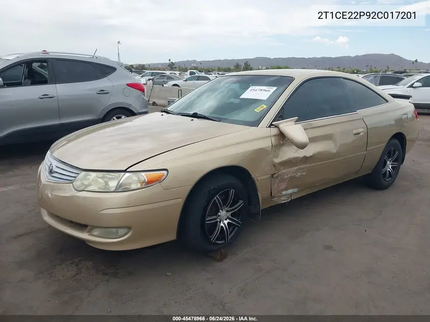 2002 Toyota Camry Solara Se VIN: 2T1CE22P92C017201 Lot: 45478966