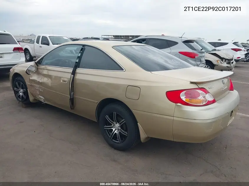 2002 Toyota Camry Solara Se VIN: 2T1CE22P92C017201 Lot: 45478966