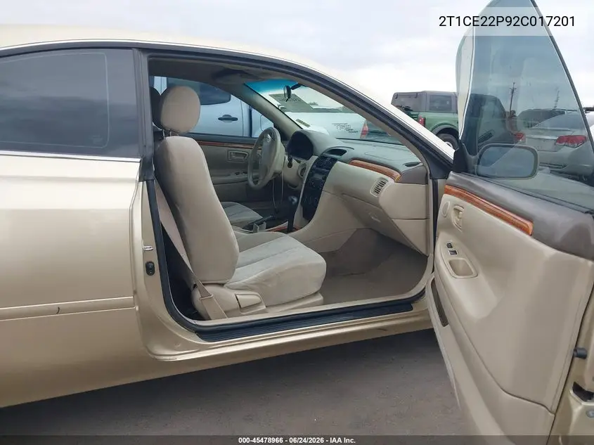 2002 Toyota Camry Solara Se VIN: 2T1CE22P92C017201 Lot: 45478966