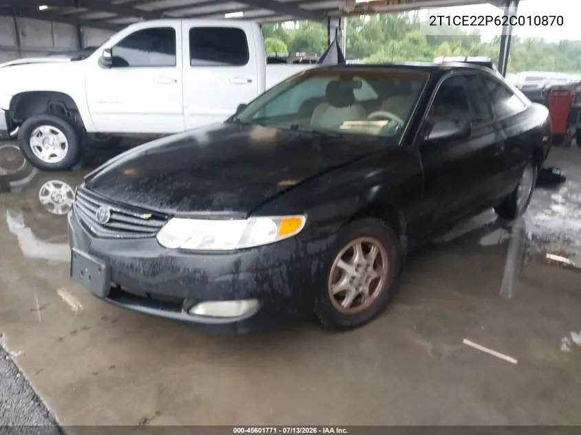 2002 Toyota Camry Solara Se VIN: 2T1CE22P62C010870 Lot: 45601771