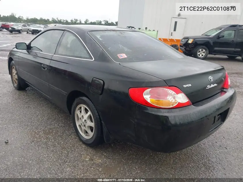 2002 Toyota Camry Solara Se VIN: 2T1CE22P62C010870 Lot: 45601771