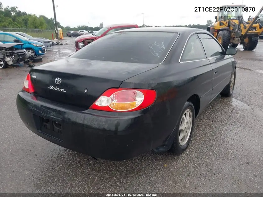 2002 Toyota Camry Solara Se VIN: 2T1CE22P62C010870 Lot: 45601771