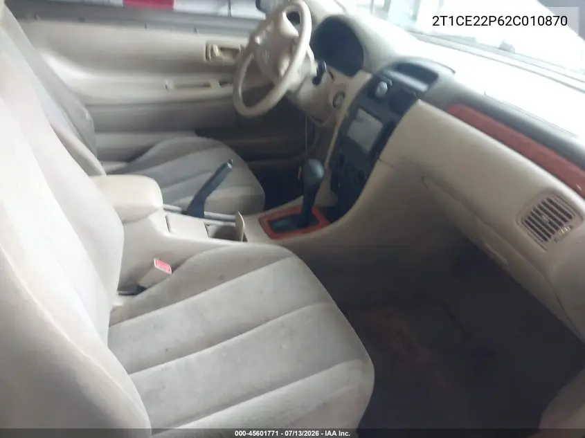 2002 Toyota Camry Solara Se VIN: 2T1CE22P62C010870 Lot: 45601771