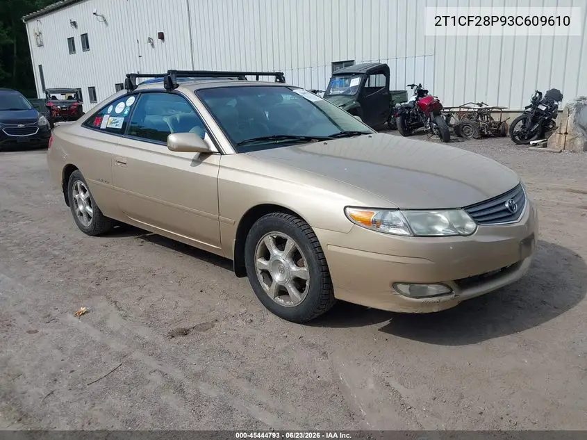 2003 Toyota Camry Solara Sle V6 VIN: 2T1CF28P93C609610 Lot: 45444793