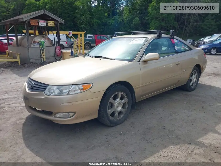 2003 Toyota Camry Solara Sle V6 VIN: 2T1CF28P93C609610 Lot: 45444793