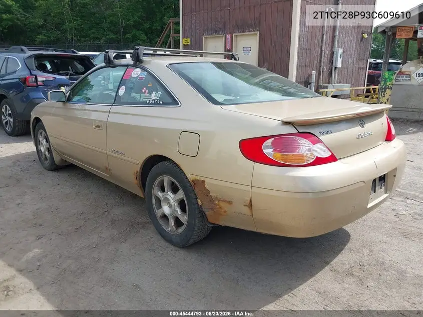 2003 Toyota Camry Solara Sle V6 VIN: 2T1CF28P93C609610 Lot: 45444793