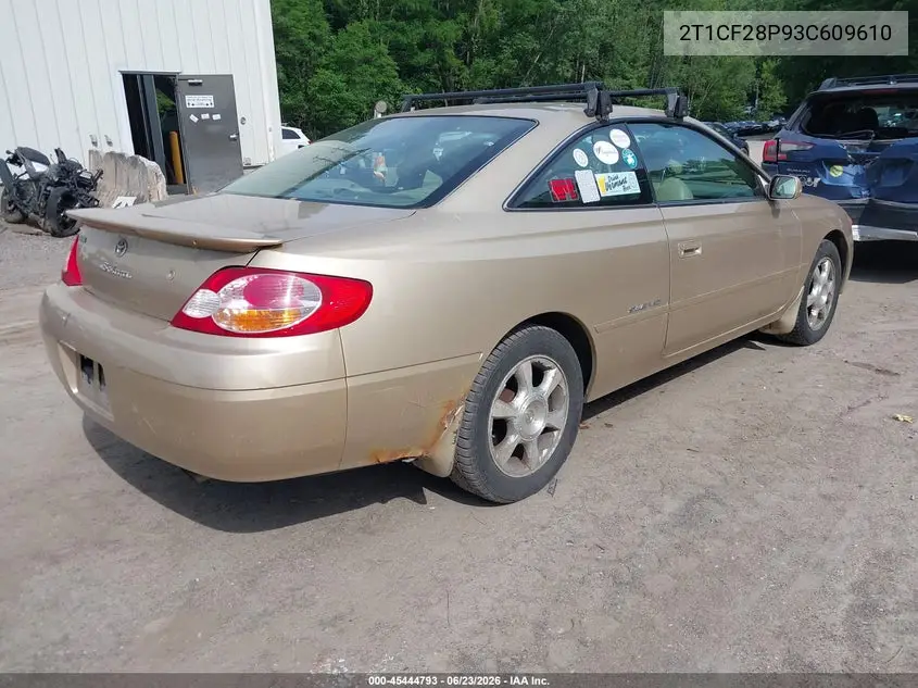 2003 Toyota Camry Solara Sle V6 VIN: 2T1CF28P93C609610 Lot: 45444793