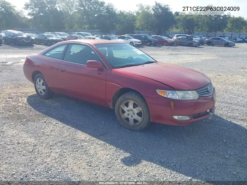 2003 Toyota Camry Solara Se VIN: 2T1CE22P63C024009 Lot: 45565275