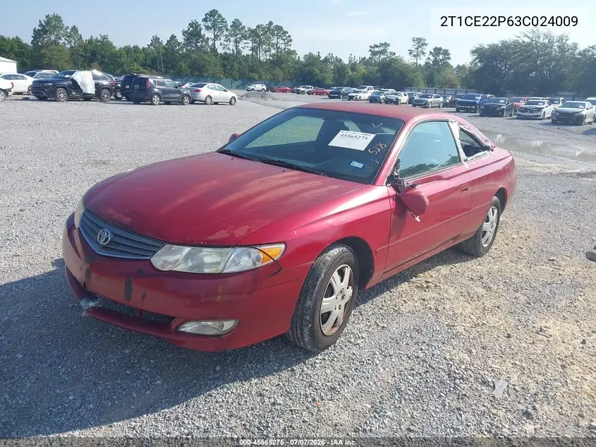 2003 Toyota Camry Solara Se VIN: 2T1CE22P63C024009 Lot: 45565275