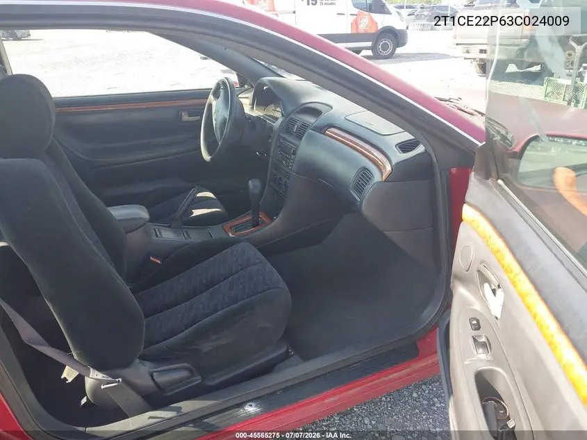 2003 Toyota Camry Solara Se VIN: 2T1CE22P63C024009 Lot: 45565275