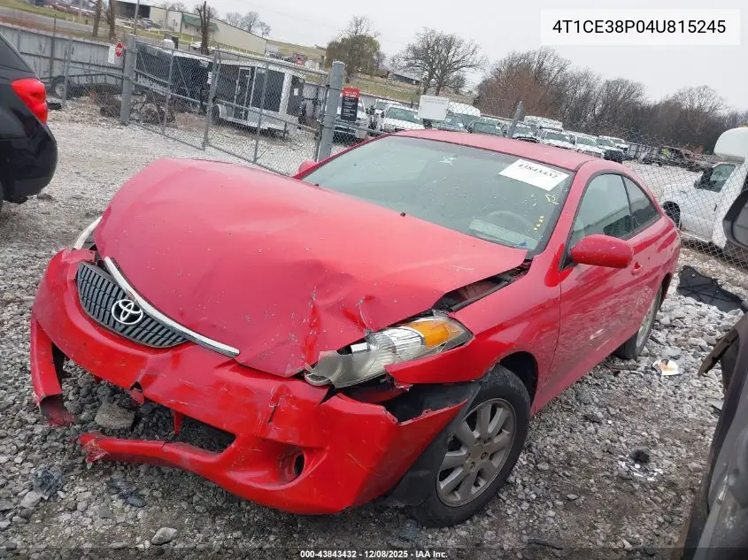 4T1CE38P04U815245 2004 Toyota Camry Solara Se