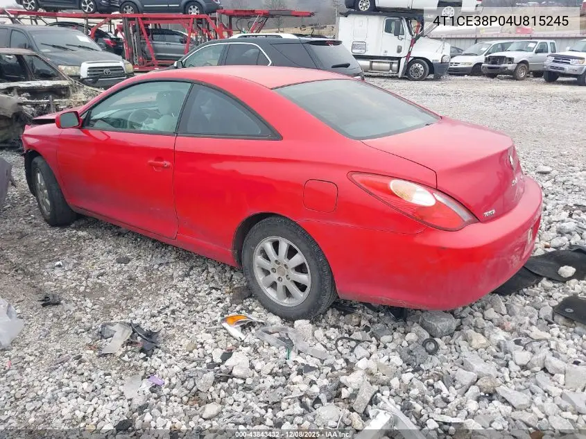 4T1CE38P04U815245 2004 Toyota Camry Solara Se