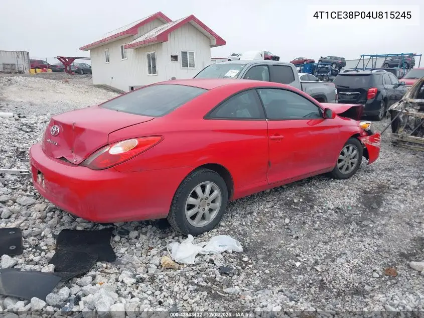 4T1CE38P04U815245 2004 Toyota Camry Solara Se