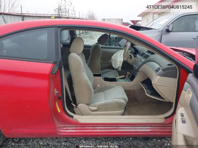 4T1CE38P04U815245 2004 Toyota Camry Solara Se