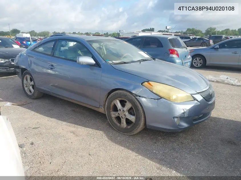 2004 Toyota Camry Solara Se V6 VIN: 4T1CA38P94U020108 Lot: 45320652